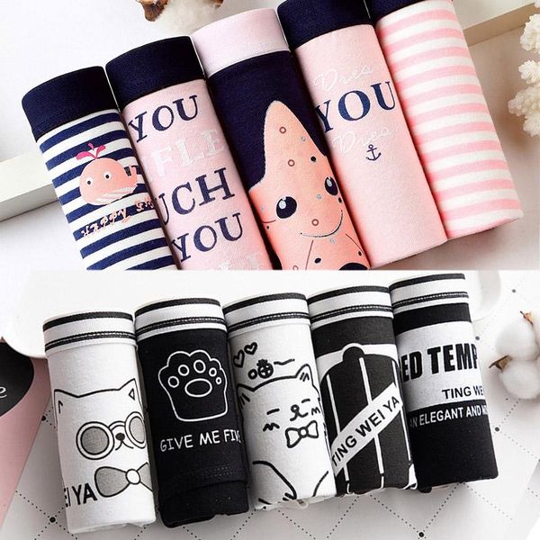 women's panties 5pcs/lot lovely cartoon print for women underwear lady soft cotton seamless breathable low rise briefs lingerie, Black;pink
women's panties 5pcs/lot lovely cartoon print for women underwear lady soft cotton seamless breathable low rise briefs lingerie, Black;pink