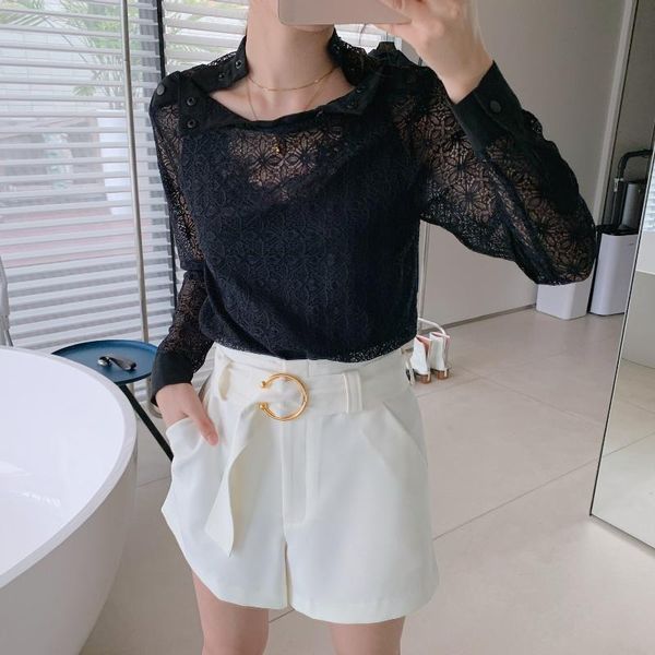 women's blouses & shirts vintage elegant lace shirt styling top, White
women's blouses & shirts vintage elegant lace shirt styling top, White