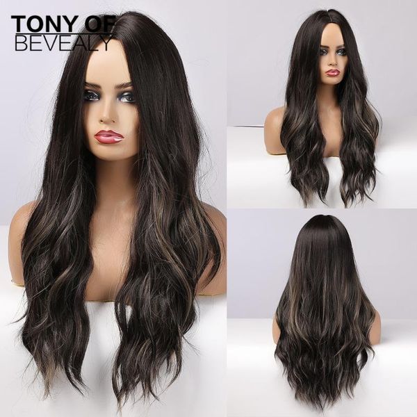 long wavy black wigs with blonde hightlight middle part heat resistant synthetic for afro women daily cosplay natural
long wavy black wigs with blonde hightlight middle part heat resistant synthetic for afro women daily cosplay natural
