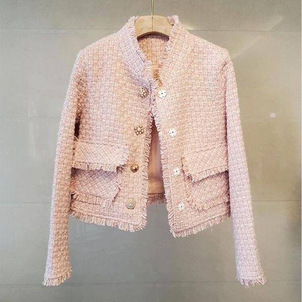 women's jackets vintage tweed jacket women 2021 autumn fall small fragrance single breasted elegant coat korean fashion loose ladies ou, Black;brown
women's jackets vintage tweed jacket women 2021 autumn fall small fragrance single breasted elegant coat korean fashion loose ladies ou, Black;brown