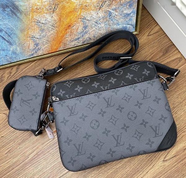 women men messenger bag pochette trio crossbody bags portable shoulder handbag man handbags sac totes, Red;black
