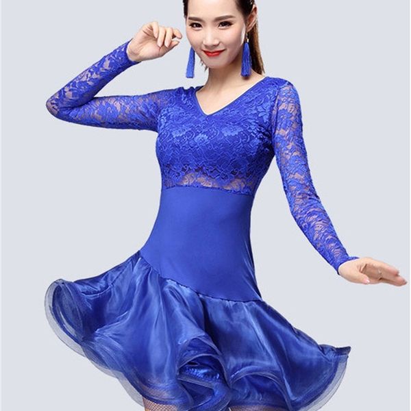stage wear autumn and winter latin dance costume female long-sleeved lace flounced dress show skirt mkdl, Black;red
stage wear autumn and winter latin dance costume female long-sleeved lace flounced dress show skirt mkdl, Black;red