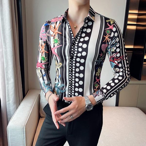 men's casual shirts -4xl asian size camisas de hombre streetwear long sleeved printed men night club slim fit banquet mens vintage clo, White;black
men's casual shirts -4xl asian size camisas de hombre streetwear long sleeved printed men night club slim fit banquet mens vintage clo, White;black