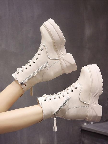 boots inner heightening medium tube thick bottom wedges elegant ladies spring and autumn fashion waterproof platform., Black
boots inner heightening medium tube thick bottom wedges elegant ladies spring and autumn fashion waterproof platform., Black