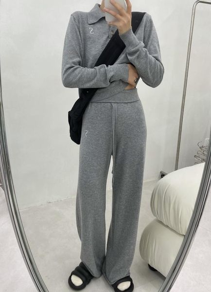 women's two piece pants embroidery turn down collar long sleeve knitted pullover sweater or high waist wide leg set women, White
women's two piece pants embroidery turn down collar long sleeve knitted pullover sweater or high waist wide leg set women, White