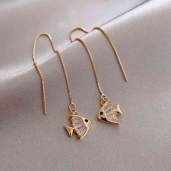 studs earrings s925 silver needle small goldfish ear line east gate female cool temperament long tassel, Golden;silver
studs earrings s925 silver needle small goldfish ear line east gate female cool temperament long tassel, Golden;silver