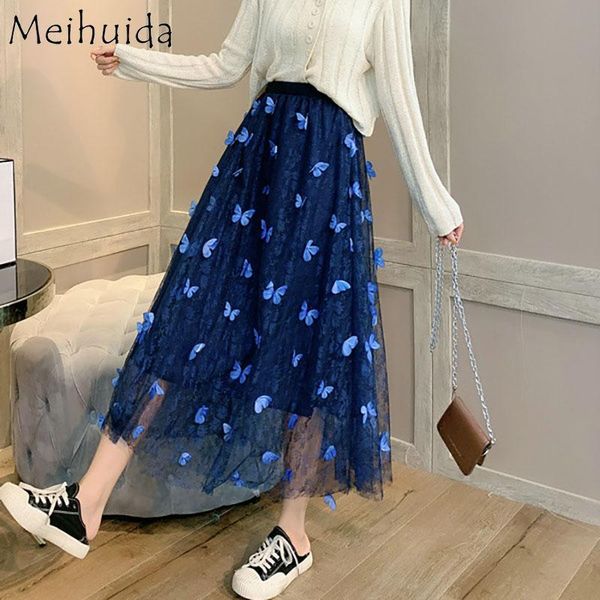 women long tulle skirt 3d butterfly mesh high elastic waist midi swing skirts for female ladies autumn winter spring fashion, Black
women long tulle skirt 3d butterfly mesh high elastic waist midi swing skirts for female ladies autumn winter spring fashion, Black