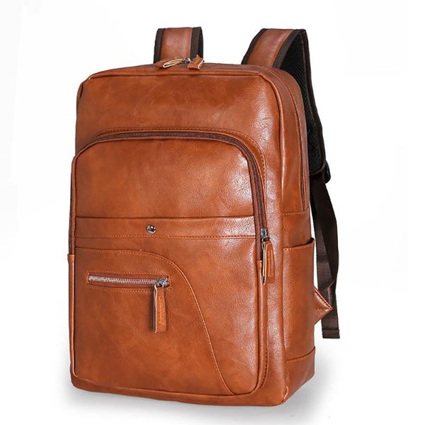 backpack men's lappu leather vintage travel bagpack for men large capacity male school bags
backpack men's lappu leather vintage travel bagpack for men large capacity male school bags