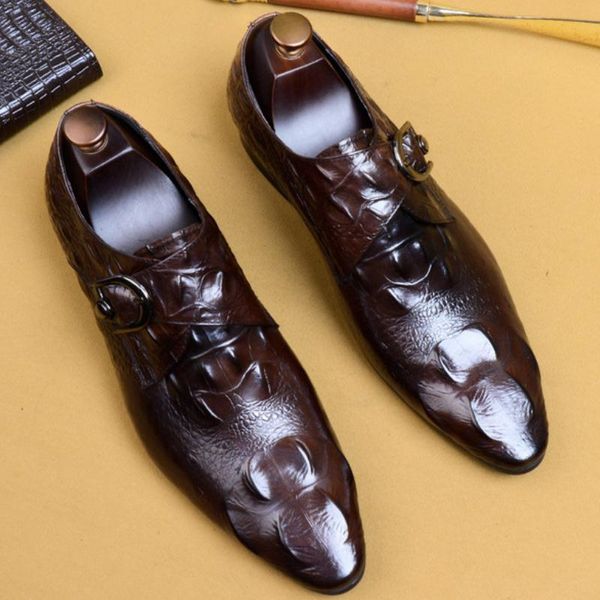 dress shoes pointed toe career work genuine leather men luxury office formal suit crocodile pattern wedding, Black
dress shoes pointed toe career work genuine leather men luxury office formal suit crocodile pattern wedding, Black