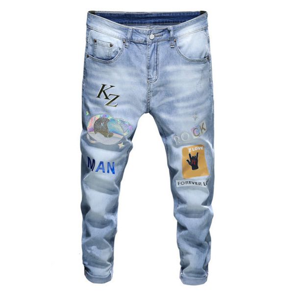 men's jeans fashion sweat knee protector patchwork high street fashions jogger trousers men elastic waist harem pant pencil 32, Blue
men's jeans fashion sweat knee protector patchwork high street fashions jogger trousers men elastic waist harem pant pencil 32, Blue