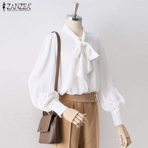 women's blouses & shirts s 5xl women long sleeve blouse spring work ol zanzea 2021 casual solid lace-up bow tie tunic blusas chemise f, White
women's blouses & shirts s 5xl women long sleeve blouse spring work ol zanzea 2021 casual solid lace-up bow tie tunic blusas chemise f, White