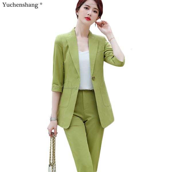 women's suits & blazers women girl pant suit set two piece for summer spring size s-2xl green apricot half sleeve blazer with ankle-len, White;black
women's suits & blazers women girl pant suit set two piece for summer spring size s-2xl green apricot half sleeve blazer with ankle-len, White;black