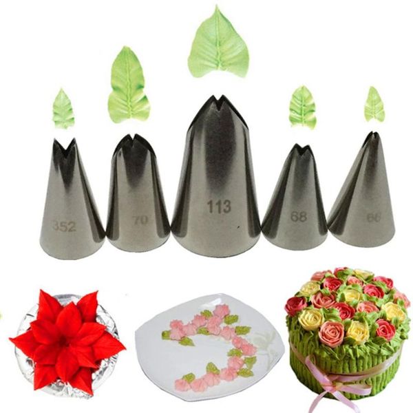 baking & pastry tools 5 pieces set leaves nozzle stainless steel icing peaceful tips decorate for cake fondant
baking & pastry tools 5 pieces set leaves nozzle stainless steel icing peaceful tips decorate for cake fondant
