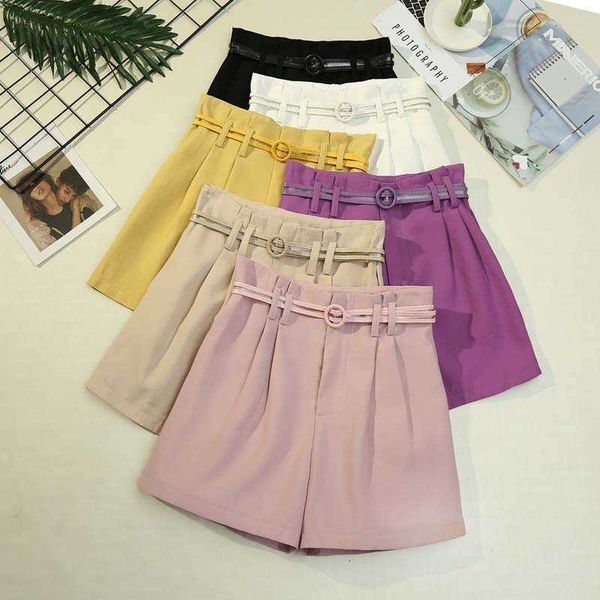 women's shorts fashion with belt shorts female outer wear korean summer thin high waist was wild casual wide leg qm01, White;black
women's shorts fashion with belt shorts female outer wear korean summer thin high waist was wild casual wide leg qm01, White;black