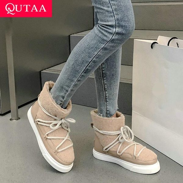 boots qutaa 2022 autumn winter ankle flat heel slip on women shoes snow genuine leather round toe short size 34-42, Black
boots qutaa 2022 autumn winter ankle flat heel slip on women shoes snow genuine leather round toe short size 34-42, Black