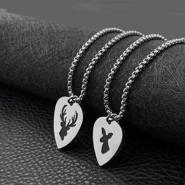 pendant necklaces fashion all the way with you couple love titanium steel tide men and women necklace jewelry, Silver
pendant necklaces fashion all the way with you couple love titanium steel tide men and women necklace jewelry, Silver
