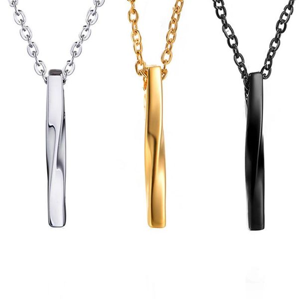 pendant necklaces novelty square twisted column necklace for men women gifts stainless steel couples jewelry gold black color, Silver
pendant necklaces novelty square twisted column necklace for men women gifts stainless steel couples jewelry gold black color, Silver