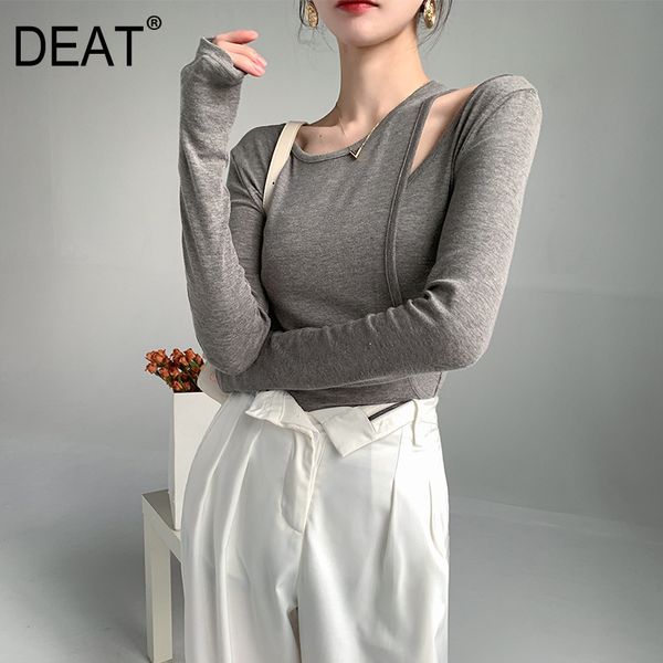 spring and summer t-shirt off shoulder irregular solid gray fashion hollow out base female gx1152 210421, White
spring and summer t-shirt off shoulder irregular solid gray fashion hollow out base female gx1152 210421, White