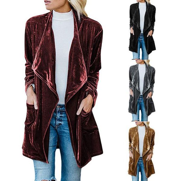 women's trench coats gold velvet fashion coat solid warm lapel windbreaker korean style female cardigan in autumn and winter, Tan;black
women's trench coats gold velvet fashion coat solid warm lapel windbreaker korean style female cardigan in autumn and winter, Tan;black