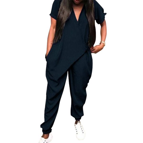 women's jumpsuits & rompers women casual loose jumpsuit deep v neck short sleeve tie-waist long woman pants pocket summer playsuit, Black;white
women's jumpsuits & rompers women casual loose jumpsuit deep v neck short sleeve tie-waist long woman pants pocket summer playsuit, Black;white
