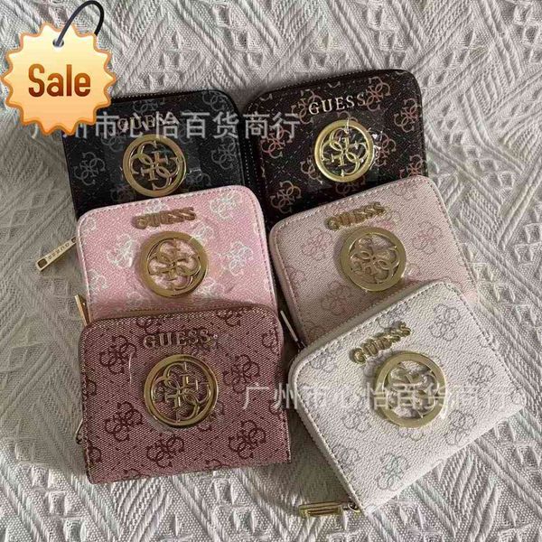 gs fashion printed old flower large lgo short wallet zipper zero