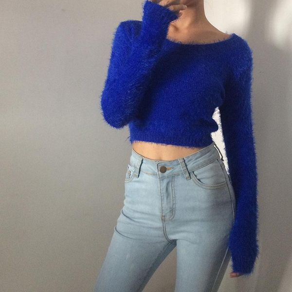 women's sweaters europe spring autumn short hairy full sleeve thin sweater pullover tight navel bottom fashion qwa4, White;black
women's sweaters europe spring autumn short hairy full sleeve thin sweater pullover tight navel bottom fashion qwa4, White;black