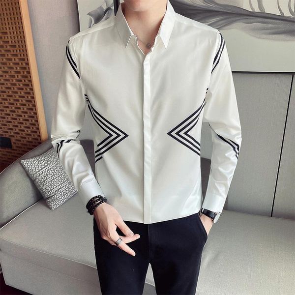 geometric print men shirts slim fit vintage men's shirt casual long sleeve male clothing formal dress blouse homme, White;black
geometric print men shirts slim fit vintage men's shirt casual long sleeve male clothing formal dress blouse homme, White;black