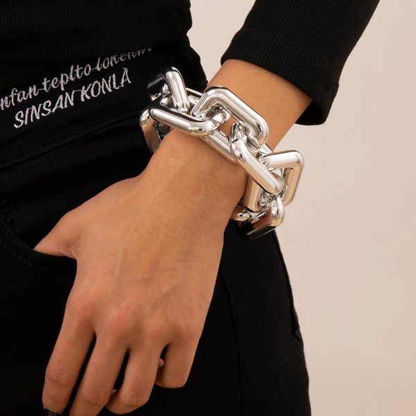 link, chain ccb material large chunky bracelet for women hip hop big thick link hand chains jewelry trendy egirl bracelets 2021, Black
link, chain ccb material large chunky bracelet for women hip hop big thick link hand chains jewelry trendy egirl bracelets 2021, Black