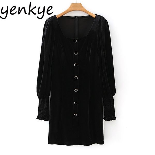 fashion women vintage black velvet dress square neck lantern sleeve a-line mini winter short vestido 210514, Black;gray
fashion women vintage black velvet dress square neck lantern sleeve a-line mini winter short vestido 210514, Black;gray