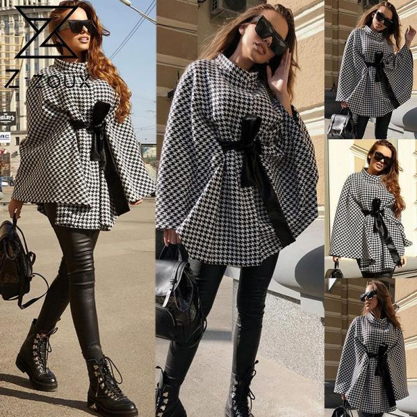 women coat plaid cape lace up stand collar batwing sleeve cloak jacket fashion ladies capes autumn winter 210524, Black
women coat plaid cape lace up stand collar batwing sleeve cloak jacket fashion ladies capes autumn winter 210524, Black