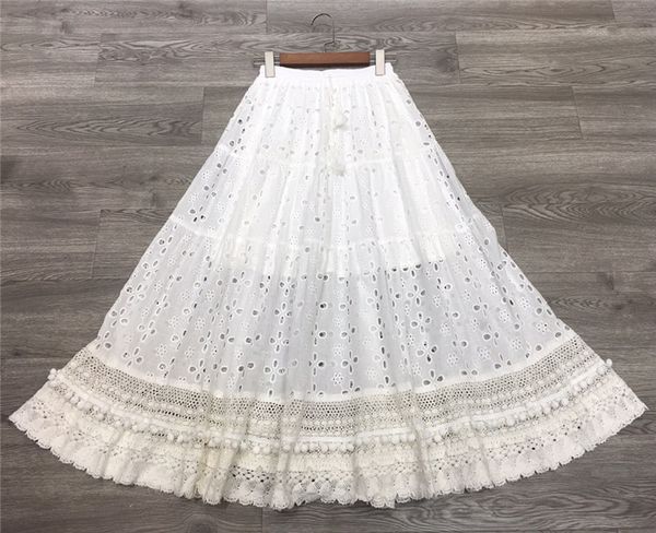 inspired white eyelet skirts for women elastic waist tassel tied pom trims summer skirt long bohemian skirts womens 210412, Black
inspired white eyelet skirts for women elastic waist tassel tied pom trims summer skirt long bohemian skirts womens 210412, Black
