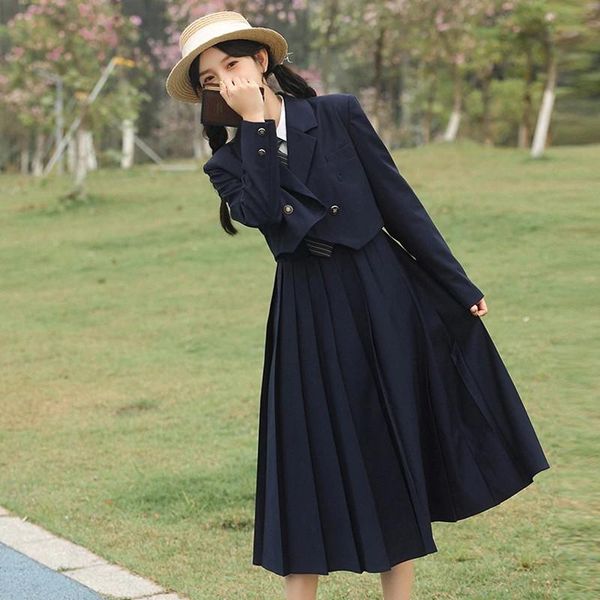 clothing sets school uniform for women solid color long sleeve jk suit coats tie shirt sling pleated skirt college style formal clothes, White
clothing sets school uniform for women solid color long sleeve jk suit coats tie shirt sling pleated skirt college style formal clothes, White