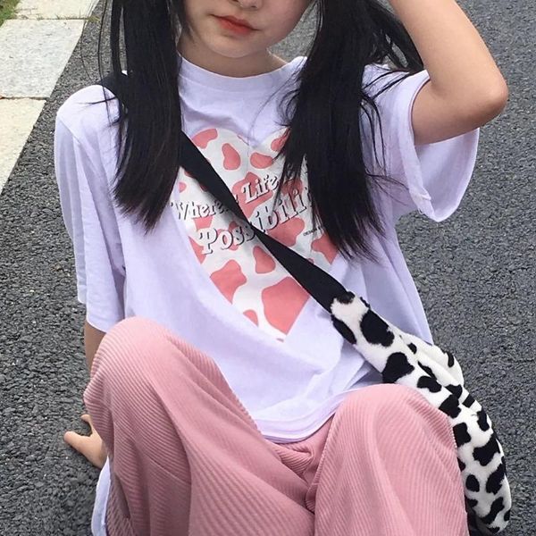 100% cotton short sleeve t-shirt female 2021 summer printing korean student loose and versatile japanese women's, White
100% cotton short sleeve t-shirt female 2021 summer printing korean student loose and versatile japanese women's, White