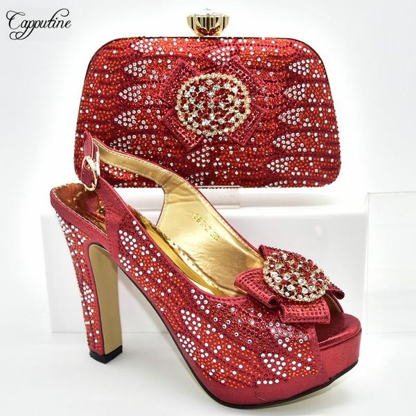 dress shoes wonderful red with rhinestones african high heel sandal and clutch bag set 688-2 height 12cm, Black
dress shoes wonderful red with rhinestones african high heel sandal and clutch bag set 688-2 height 12cm, Black