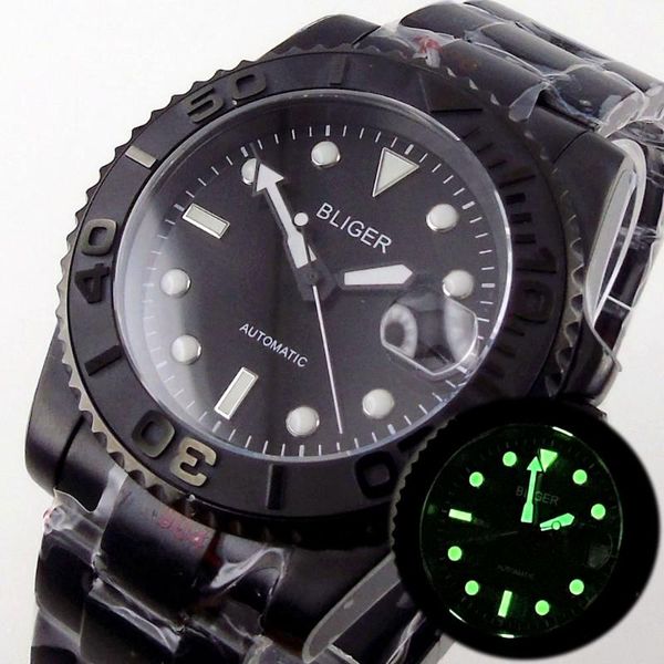 wristwatches bliger 40mm 24 jewels nh35a black automatic men watch oyster slide glide lock clasp hand ym insert green luminous index, Slivery;brown
wristwatches bliger 40mm 24 jewels nh35a black automatic men watch oyster slide glide lock clasp hand ym insert green luminous index, Slivery;brown