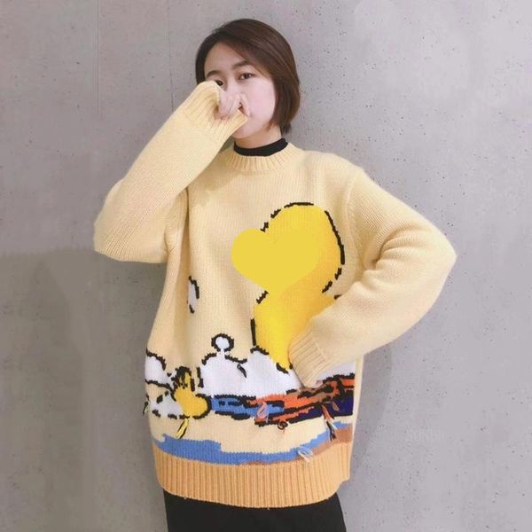 women's sweaters loose long pullover women oversized sweater winter cute ducks jacquard knit yellow with tassel lazy oaf jumpers, White;black
women's sweaters loose long pullover women oversized sweater winter cute ducks jacquard knit yellow with tassel lazy oaf jumpers, White;black