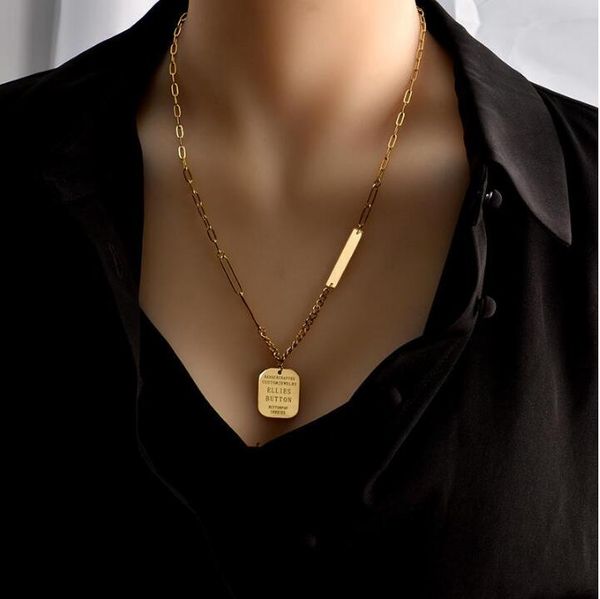 2022 new luxury necklaces bathing square 18k titanium steel high sense simple personality long sweater chain tide wholesale designer, Silver
2022 new luxury necklaces bathing square 18k titanium steel high sense simple personality long sweater chain tide wholesale designer, Silver