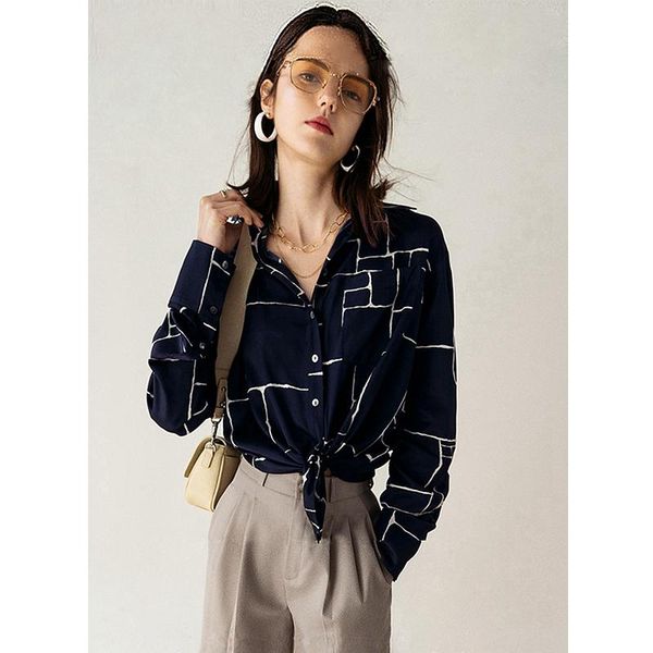 women's blouses & shirts blouse women lazy style 100% silk printed drop-shoulder long sleeve loose straight shirt ladies fashio, White
women's blouses & shirts blouse women lazy style 100% silk printed drop-shoulder long sleeve loose straight shirt ladies fashio, White