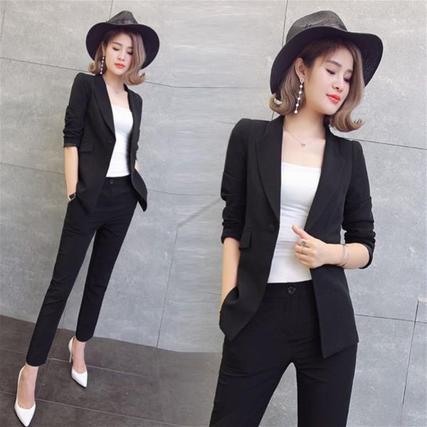 woman suits lady suit office spring temperament slim casual business professional ol jacket + pants two-piece women's two piece, White
woman suits lady suit office spring temperament slim casual business professional ol jacket + pants two-piece women's two piece, White