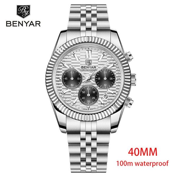 wristwatches benyar 2021 men 40mm quartz watch luxury sapphire stainless steel 100m waterproof men's sports multifunctional timing, Slivery;brown
wristwatches benyar 2021 men 40mm quartz watch luxury sapphire stainless steel 100m waterproof men's sports multifunctional timing, Slivery;brown