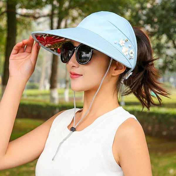 wide brim hats empty hat, women's summer sun block korean version of the cap foldable, Blue;gray
wide brim hats empty hat, women's summer sun block korean version of the cap foldable, Blue;gray