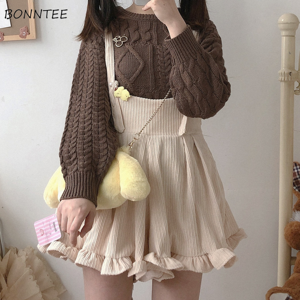 solid corduroy playsuits women ruffles loose spring korean style ulzzang kawaii harajuku leisure soft female rompers popular ins, Black;white
solid corduroy playsuits women ruffles loose spring korean style ulzzang kawaii harajuku leisure soft female rompers popular ins, Black;white