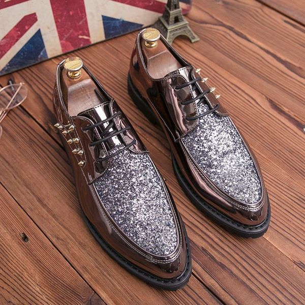 dress shoes fashion sequins british casual men formal leather rivet wedding loafers wedge oxfords, Black
dress shoes fashion sequins british casual men formal leather rivet wedding loafers wedge oxfords, Black
