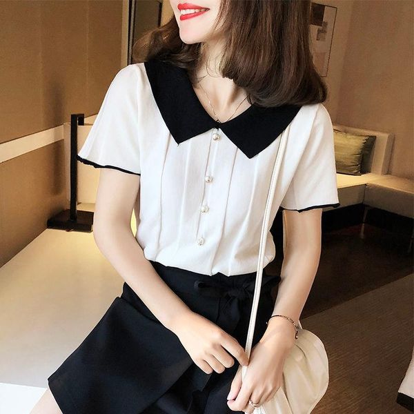 women's t-shirt summer white black t-shirts women v-neck short sleeve casual streetwear knitted tees for vetement femme 2021 d38
women's t-shirt summer white black t-shirts women v-neck short sleeve casual streetwear knitted tees for vetement femme 2021 d38