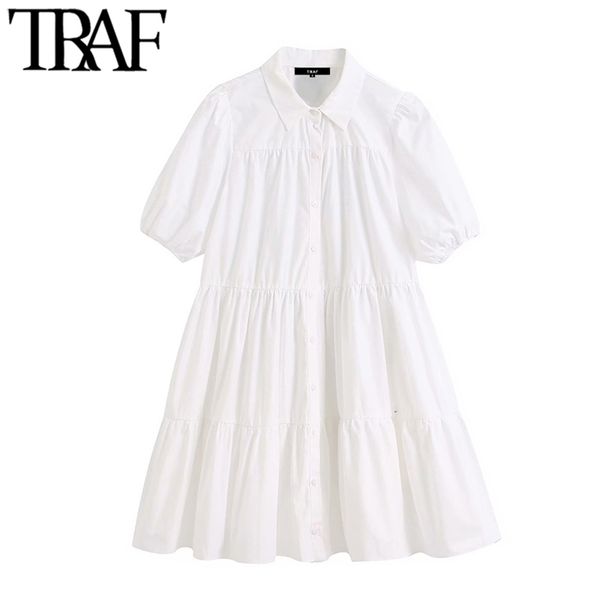 women sweet fashion ruffled white mini dress vintage lapel collar puff sleeve female dresses chic vestidos mujer 210507, Black;gray
women sweet fashion ruffled white mini dress vintage lapel collar puff sleeve female dresses chic vestidos mujer 210507, Black;gray