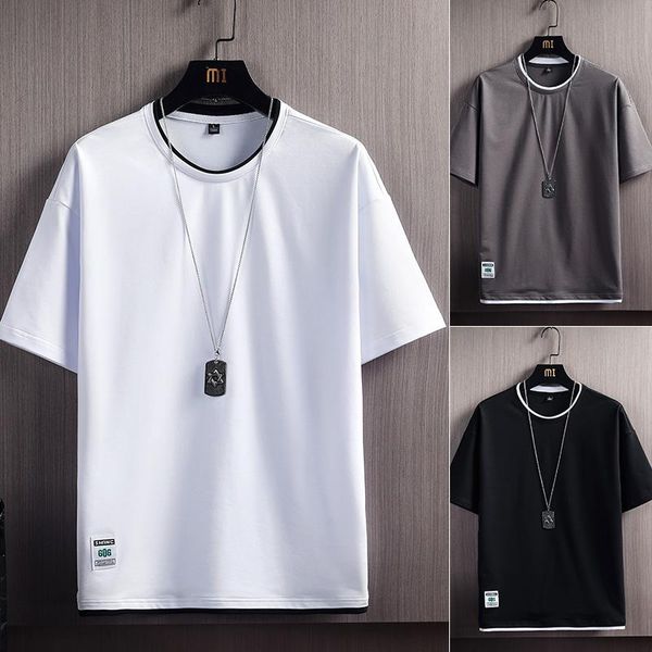 men's t-shirts casual summer mens male solid color short sleeve t shirts men loose tees harajuku sportswear tracksuit clothes, White;black
men's t-shirts casual summer mens male solid color short sleeve t shirts men loose tees harajuku sportswear tracksuit clothes, White;black