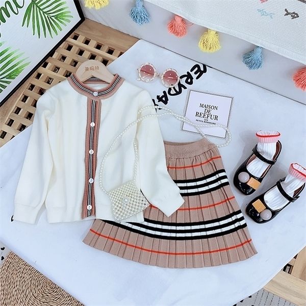 jargazol fall kids clothes fashion korean knit sweater cardigan&stripes skirt fashion little girls clothing set children outfits x0401, White
jargazol fall kids clothes fashion korean knit sweater cardigan&stripes skirt fashion little girls clothing set children outfits x0401, White