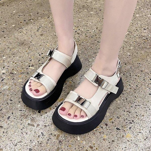 black beige platform sandals women metal buckle open toe summer outdoor fashion thick sole mujer 2021
black beige platform sandals women metal buckle open toe summer outdoor fashion thick sole mujer 2021