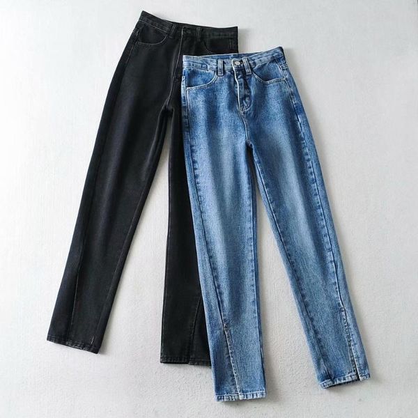 korean style fashionable high street mop jeans spring waist ankle split straight pants women's, Blue
korean style fashionable high street mop jeans spring waist ankle split straight pants women's, Blue