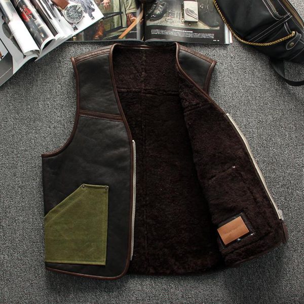 men's vests dark 2021 brown casual style genuine shearling vest men large size 4xl real natural sheepskin slim fit short spring coat, Black;white
men's vests dark 2021 brown casual style genuine shearling vest men large size 4xl real natural sheepskin slim fit short spring coat, Black;white
